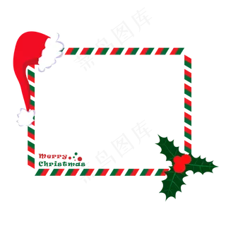 圣诞节圣诞元素贺卡边框PNG,免抠元素
