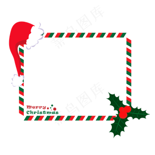 圣诞节圣诞元素贺卡边框PNG,免抠元素