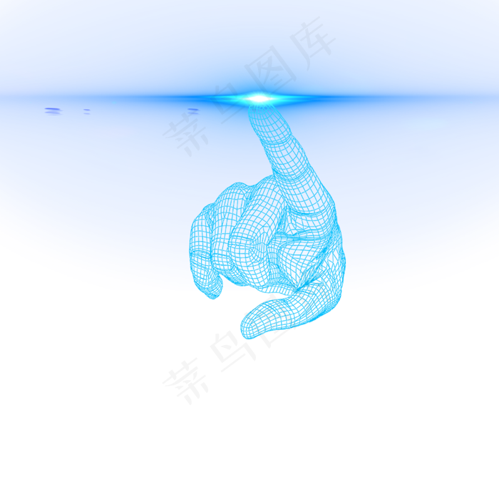 科技光人工智能手指特效,免抠元素(1000*1000px)psd模版下载