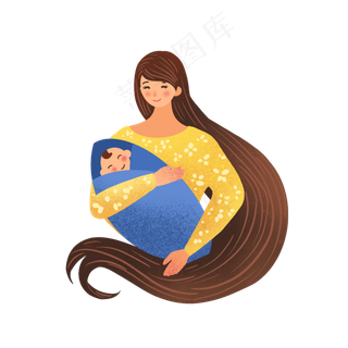 抱着婴儿的宝妈