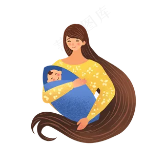 抱着婴儿的宝妈