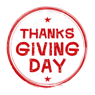 感恩节圆形邮戳,免抠元素