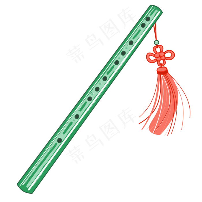 古风笛子吹笛子插画,免抠元素