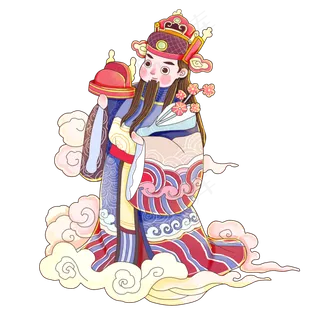 中国传统神仙月老福禄寿喜春节祝,免抠元素