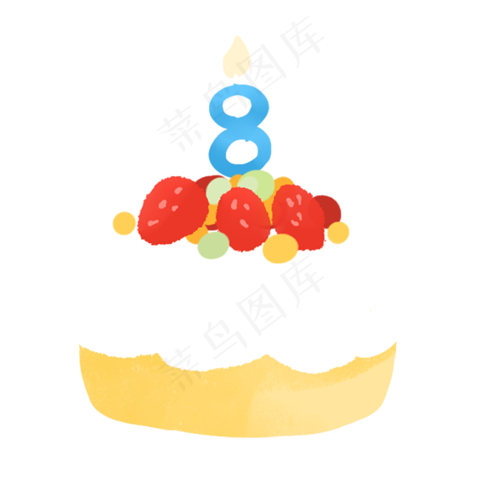 水果生日蛋糕(2000X2000(DPI:300))psd模版下载