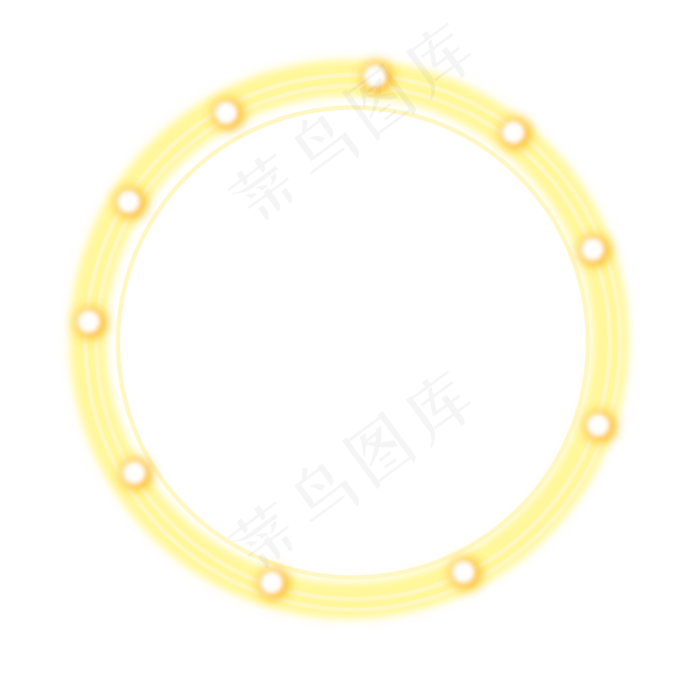 霓虹灯黄色炫彩边框免抠图(2000*2000px 300 dpi )ai矢量模版下载
