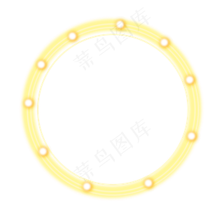 霓虹灯黄色炫彩边框免抠图