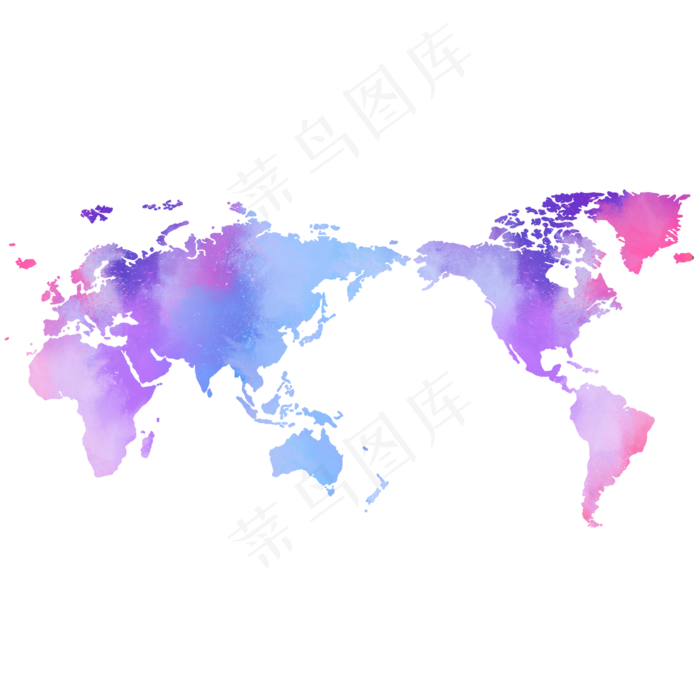 矢量创意水彩世界地图素材(1125X2436(DPI:72))psd模版下载