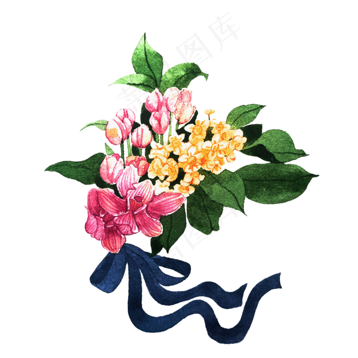 水彩花卉花束