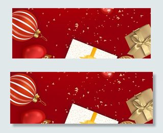 双旦红色卡通banner