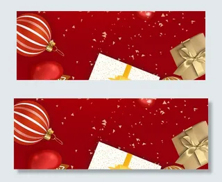 双旦红色卡通banner