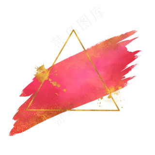 红色金箔水彩装饰,免抠元素