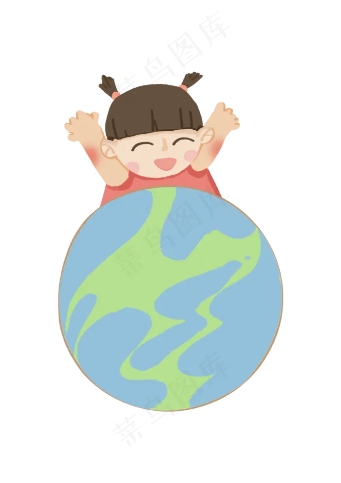 世界地球日小女孩人物爱护地球