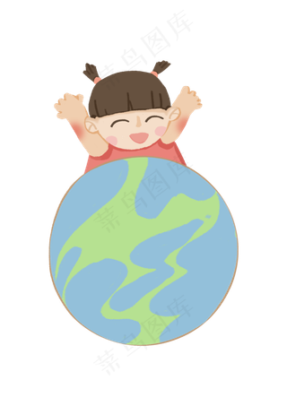 世界地球日小女孩人物爱护地球