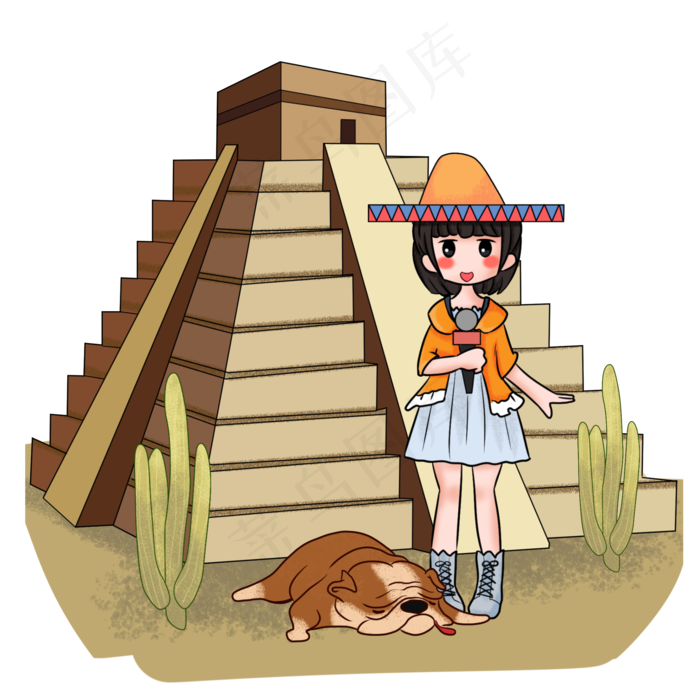 埃及金字塔记者直播(2000*2000px 300 dpi )