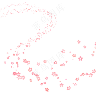 粉色漂浮五瓣花飞舞分图层原创,免抠元素