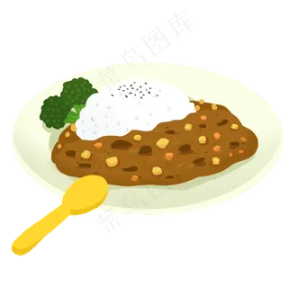 一份咖喱饭免抠PNG素材