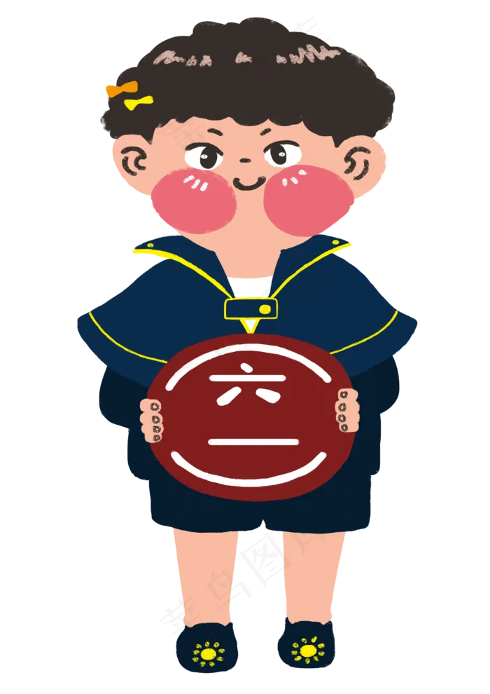 六一儿童节可爱小男孩举字牌欢迎(2480X3508(DPI:300))psd模版下载