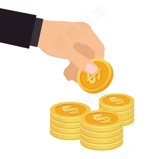 金钱钱币投资图标,免抠元素