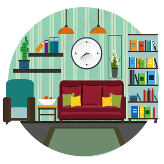 客厅摆饰矢量图下载