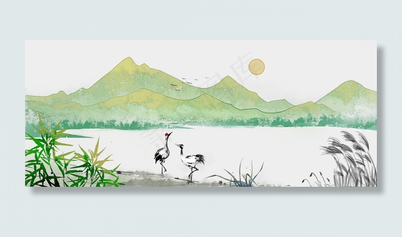 复古风灰色海报banner背景