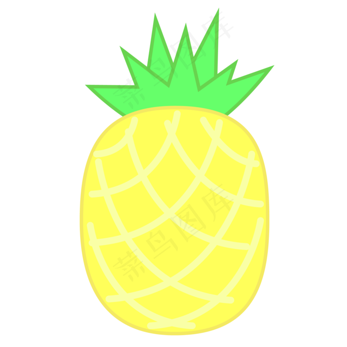 夏季水果菠萝小吃(2048*2048px 300 dpi )ai矢量模版下载