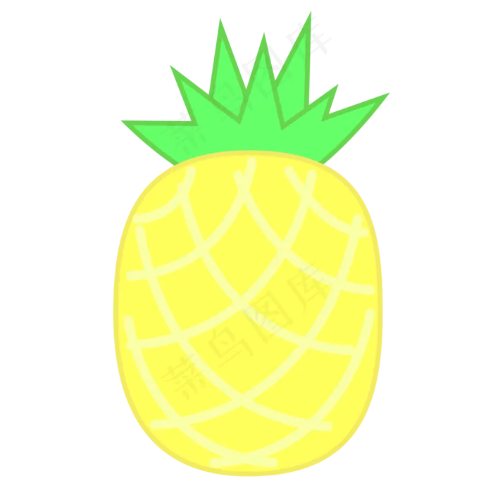 夏季水果菠萝小吃(2048*2048px 300 dpi )ai矢量模版下载