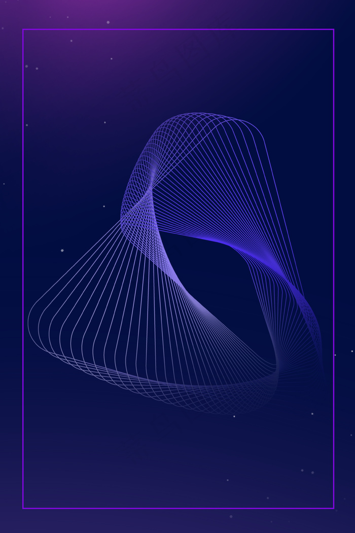 大气几何线条边框商务背景海报