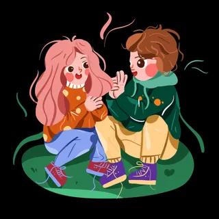 儿童节草坪上玩耍的小伙伴png