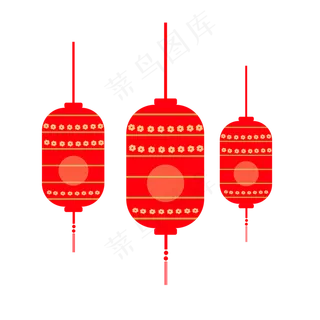 新年红色喜庆灯笼矢量元素,免抠元素