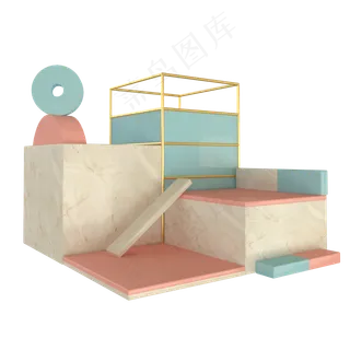 c4d立体家居电商展台免费下载,免抠元素