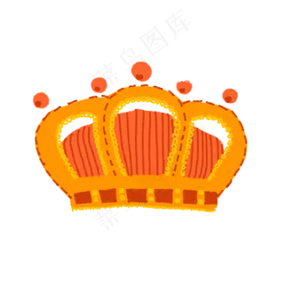 手绘黄色王冠皇冠,免抠元素