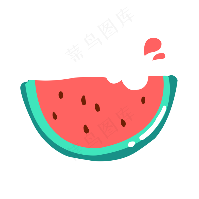 手绘风西瓜免抠素材点缀元素(2000*2000px 300 dpi )psd模版下载