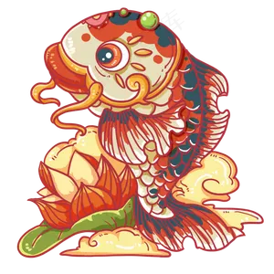 吉祥幸运锦鲤卡通,免抠元素