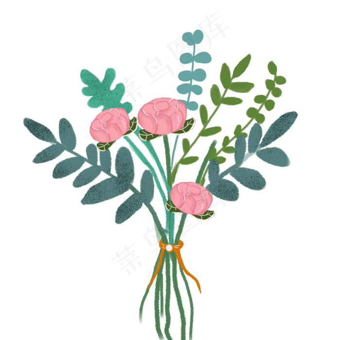 卡通矢量鲜花装饰素材(2000X2000(DPI:132))psd模版下载