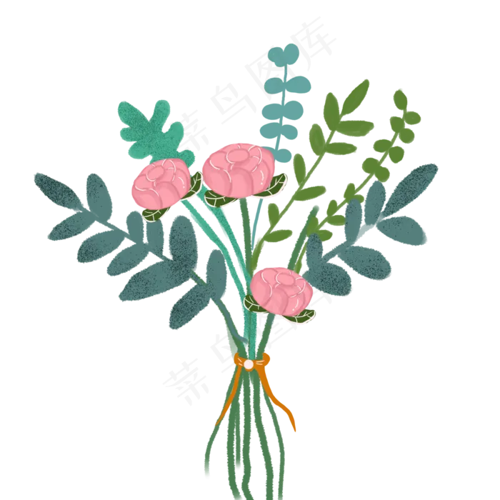 卡通矢量鲜花装饰素材(2000X2000(DPI:132))psd模版下载