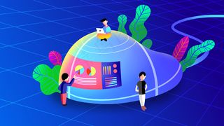 蓝色系扁平风互联网信息科技配图