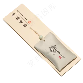 荷花祈福香袋标签