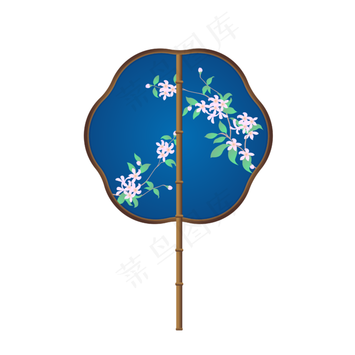 蓝色古风扇子(4167*4167px 300 dpi )ai矢量模版下载