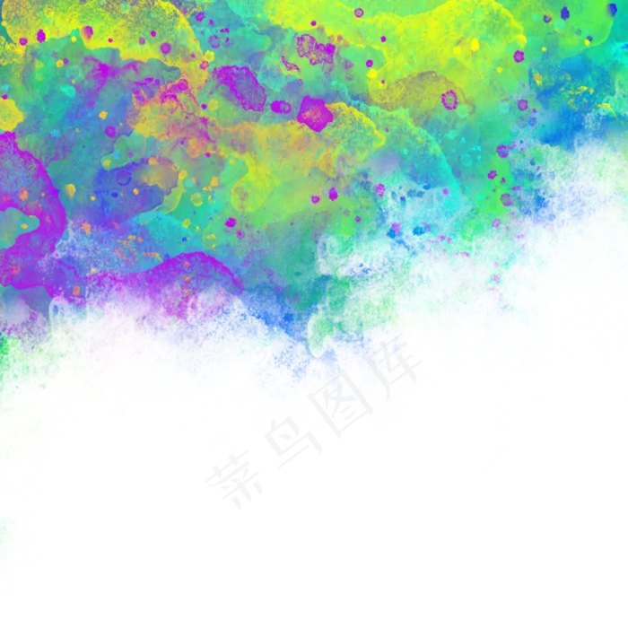 水彩晕染蓝紫黄绿梦幻肌理PNG,免抠元素(4000*4000px 300 dpi )psd模版下载