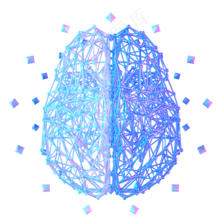 科技智能大脑数据蓝色线框医疗框,免抠元素