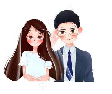 美丽新人婚纱照装饰元素,免抠元素