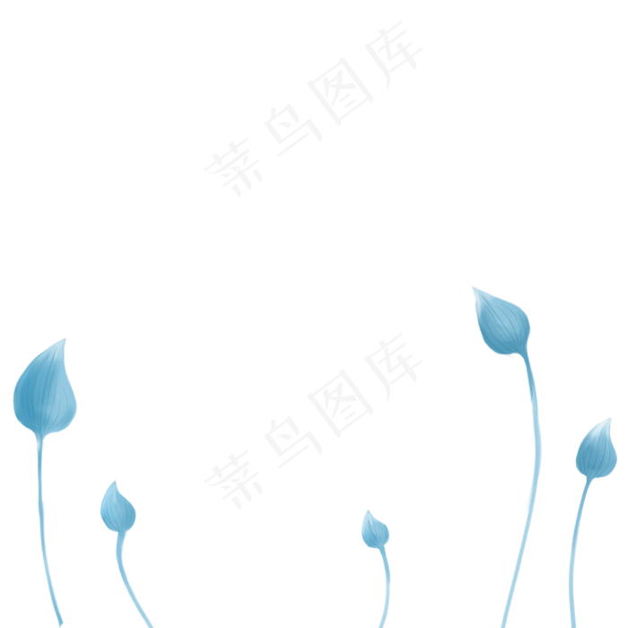 绿色植物荷花元素(2000X2000(DPI:300))psd模版下载