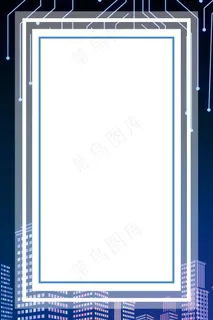 蓝色简约边框新品上市平面广告