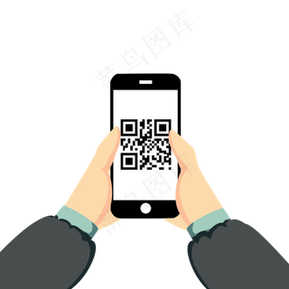手机扫描二维码手绘图案免扣免费,免抠元素