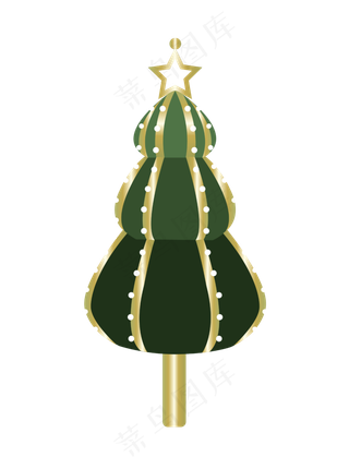 圣诞节圣诞风立体圣诞树png矢量图,免抠元素