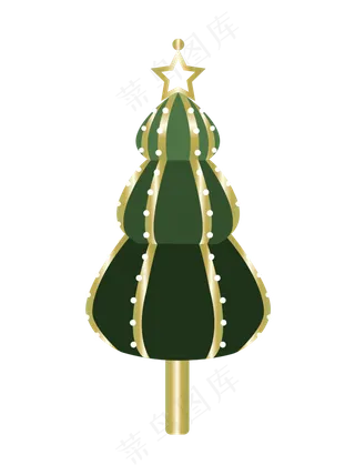 圣诞节圣诞风立体圣诞树png矢量图,免抠元素