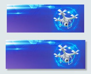 科技感无人机飞行器PSD分层