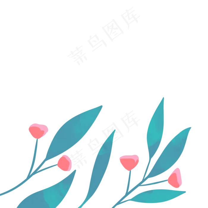 植物花丛鲜花叶子(2000X2000(DPI:300))psd模版下载