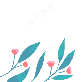 植物花丛鲜花叶子